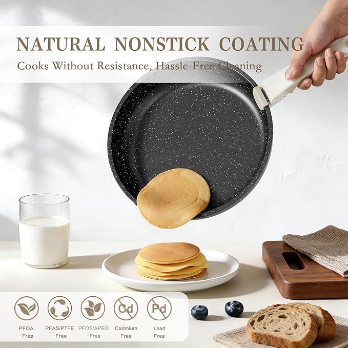 Pots and Pans Set - 19PCS Induction Cookware Set Detachable Handle Nonstick Kitchen Cookware Sets, Non-toxic Non-stick Cooking Set, Pot and Pan Set Removable Handle, Oven & Dishwasher Safe