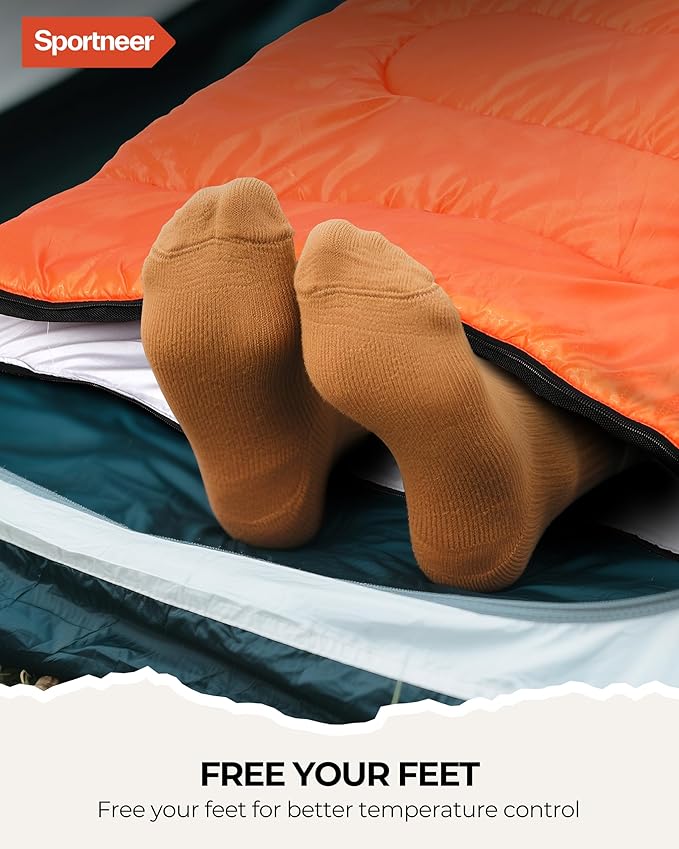 Sportneer Sleeping Bag for Adults & Kids, Cold Weather & Warm Waterproof Camping Sleeping Bag, Compact Portable for Camping Hiking & Travel