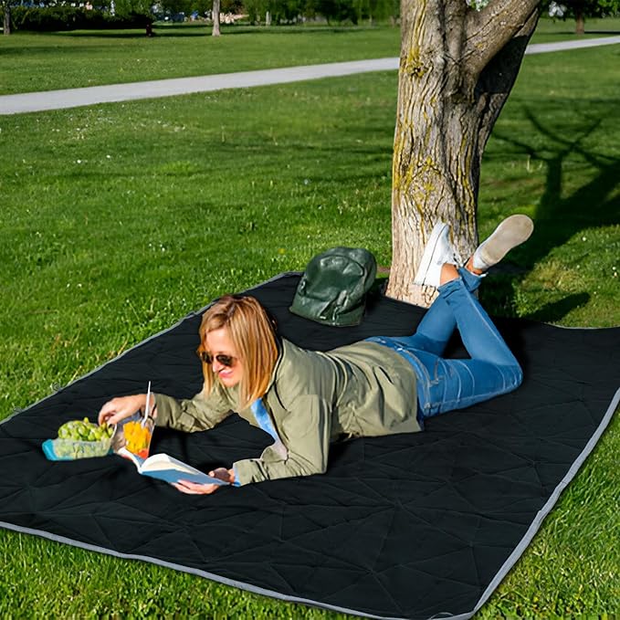 Large Outdoor Waterproof Blanket Extra Thick Fleece Stadium Blanket for Camping, Car, Pet, Picnics - Windproof, Wearable, Machine Washable 80" x 58" (Smoky Gray)