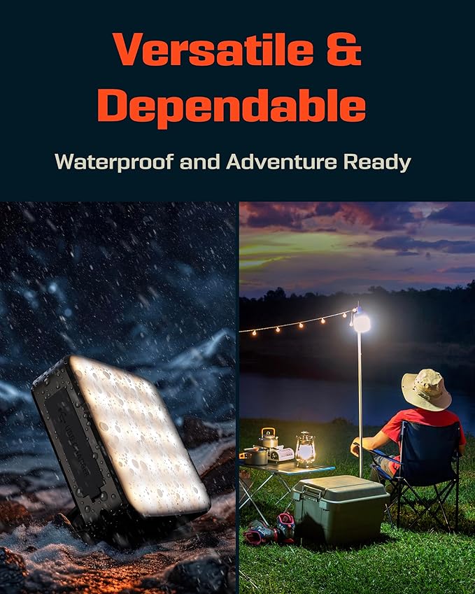 P4X Camping Lantern - Hanging Lantern w/ Bright & Warm Adjustable Lighting - Emergency Lantern w/ USB-C Charging - Rechargeable Camping Light for Power Outage, Tent, Outdoor, Hiking, Camp, & Fishing