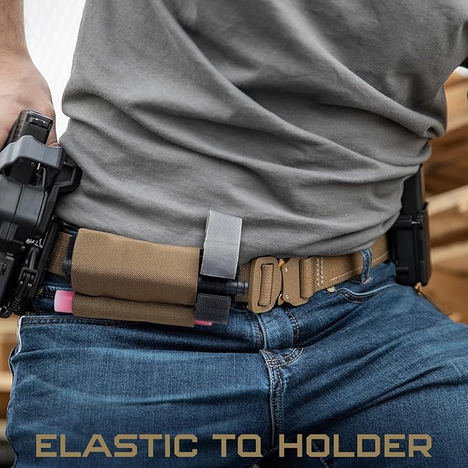 LIVANS Tourniquet Holder TQ Sleeve, Elastic Tourniquet Holder for Duty Belt Tactical Retention Band TQ Pouch Horizontal Battle Belt Accessories Survival Gear
