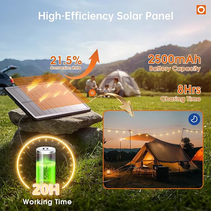 addlon 35FT Solar String Lights Outdoor, IP54 Waterproof Solar Powered with Remote & USB Port, 10+1 LED Shatterproof Bulbs, Dimmable Solar Light Outdoor for Camping Backyard Bistro Porch