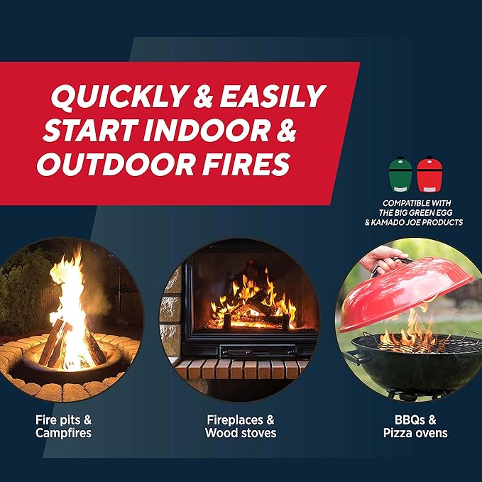 Rutland Safe Lite Fire Starter Squares - Heavy Charcoal Starters for Fireplace, Grill Pit, BBQ & Campfires - USA-Made Camping Accessories - Odorless Long Burn - 24 Squares