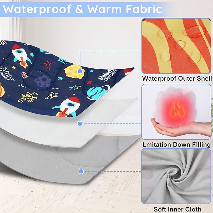 FIOBEE Kids Sleeping Bag for Girls Boys 3 Season Warm & Cool Weather Youth Camping Sleeping Bags with Backpacking Bag Waterproof for Traveling Hiking Indoor Outdoor Camping Essentials