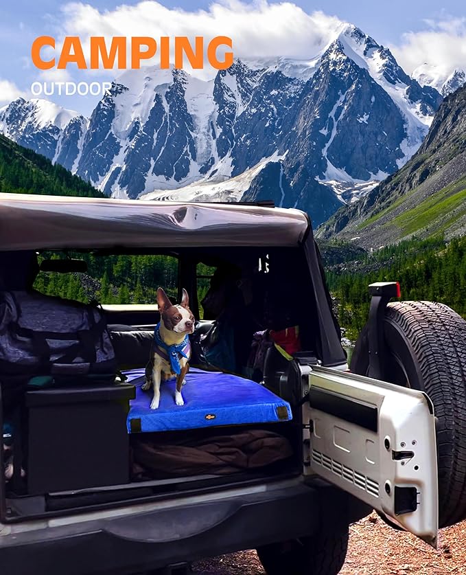 GAIALOOP 3 Inch Memory Foam Camping Mattress, Dual Layer Thick Sleeping Camp Pad for Car Tent Cot, Roll-Up Portable Glamping Floor Bed for Guests Sleepover