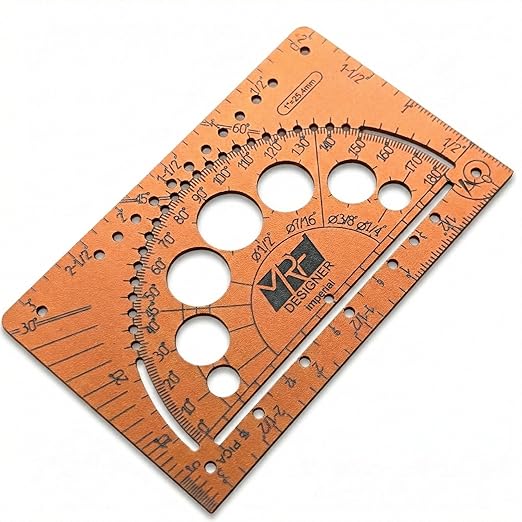 Designer – 15-in-1 Credit Card Multitool Ruler – Aluminium Wallet Multitool Card for Architects, Engineers & Designers – Pocket Multi Tool, Dual Scale, TSA Approved