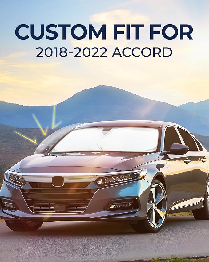 for Honda Accord 2018-2022 Car Window Shades, 8pcs Privacy Sun Shade Set for Front Windshield Side and Rear Windows, Full Window Covers Keeps Vehicle Cool for Camping Napping