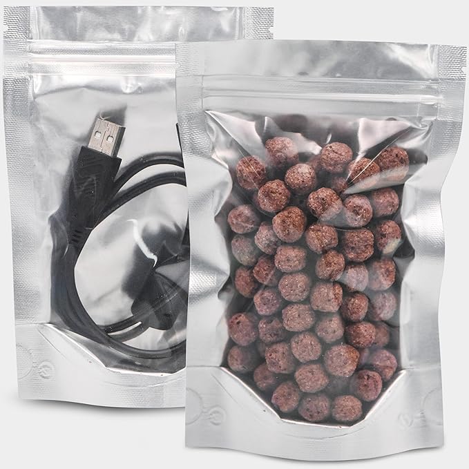 Wisesorb 1/2 Pint 30 Packs Mylar Bags For Food Storage, 5"x 7" Mylar Bags With Window, Freeze Dried Candy Bags, Reusable Storage Bags For Food, Mylar Food Storage Bags for Long Term Food Storage