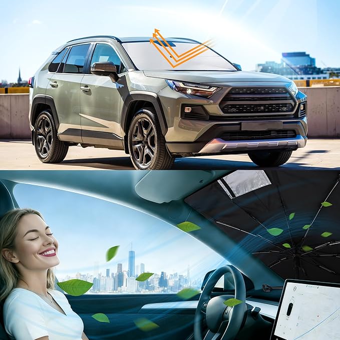 Windshield Sun Shade Umbrella Front Window Sunshade Fit for Toyota RAV4 RAV-4 2019-2026 Accessories Auto Interior Sun Visor Heat Protection