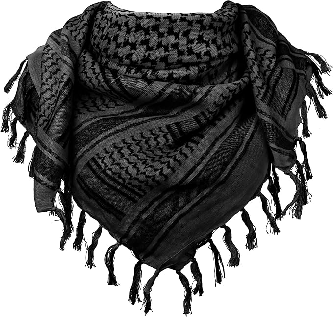 Aonal Military Shemagh Tactical Desert Scarf, 100% Cotton Keffiyeh Neck Head Scarf Wrap for Men Women