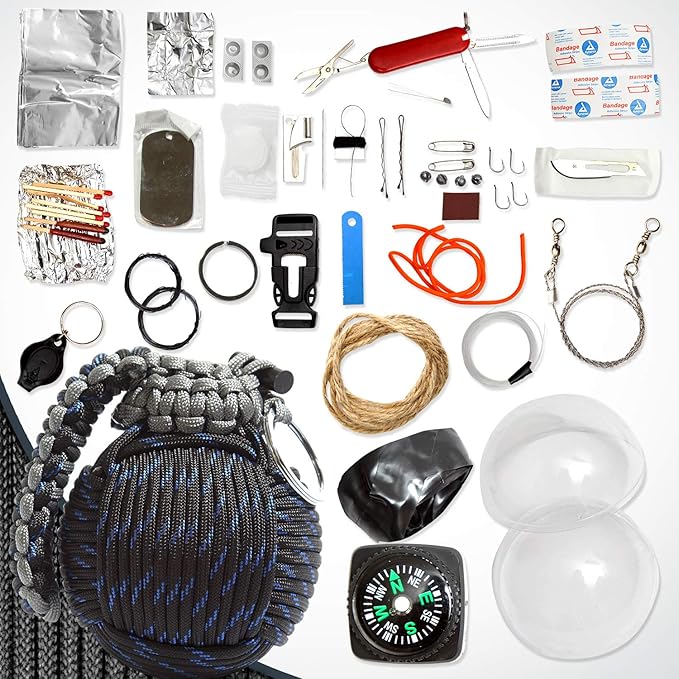 Holtzman’s Survival Kit Paracord Grenade The #1 Best 48 Tool Emergency kit