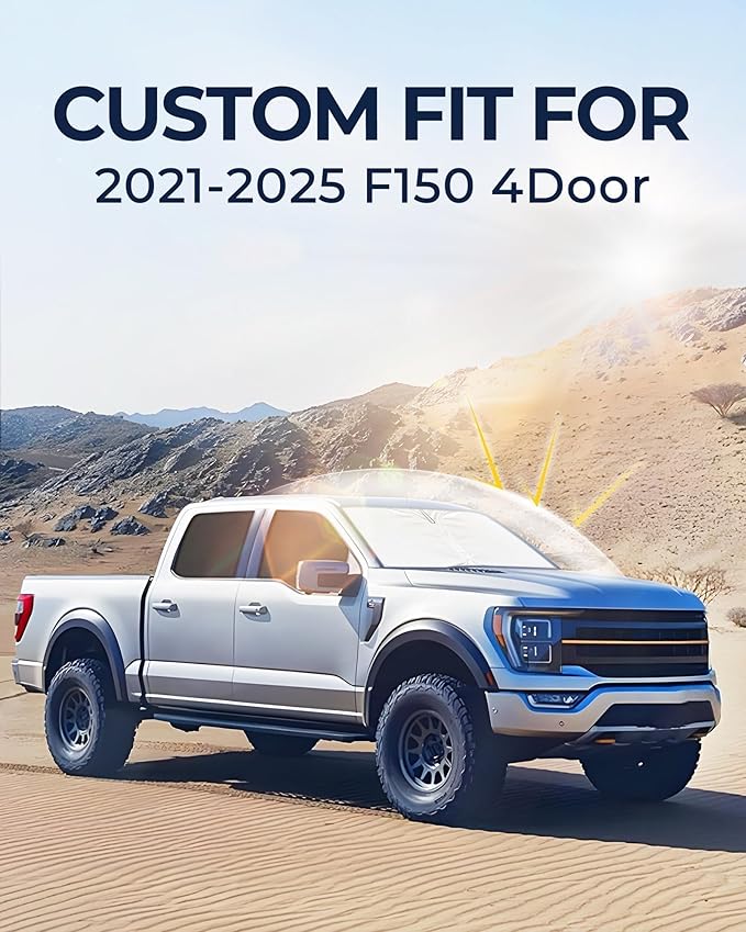 for Ford F150 4Door 2021-2025 Car Window Shades, 6pcs Privacy Sun Shade Set for Front Windshield Side and Rear Windows, Full Window Covers Keeps Vehicle Cool for Camping Napping