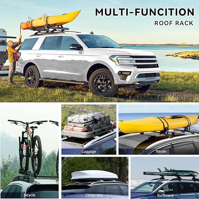 FLYCLE 300Lbs Lockable Roof Rack Cross bar Compatible with Ford Expedition/Max 2018-2026,Lincoln Navigator 2018-2024, Aluminum CrossBars Rooftop Luggage Kayaks Bicycles Snowboard Canoe Carrier