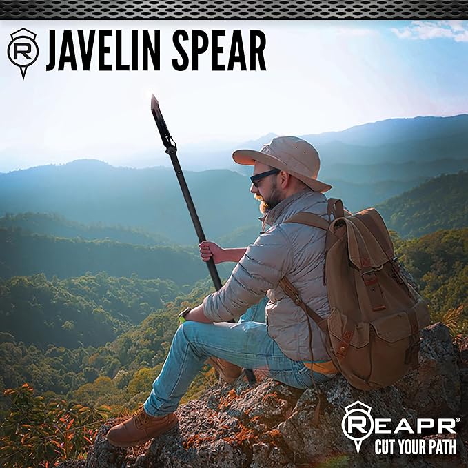 Reapr TAC Javelin Spear – 44″ Spear with 8″ Stainless Steel Blade and Nylon-Fiberglass Shaft for Outdoor, Throwing, and Utility Use