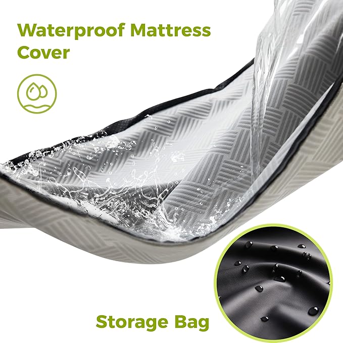Jamdok Cooling Foam Camping Mattress for Hot Sleeper,Waterproof Sleeping Pad with Carry Bag,Roll Up Cot Mattress Topper for Summer Camping Bed,Hiking,Car,Portable(75 x 30 x 2 inches)