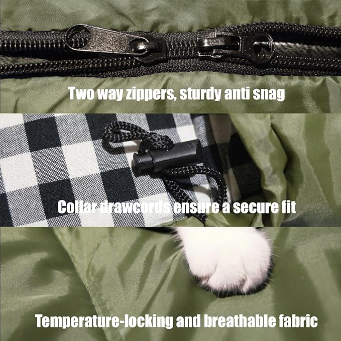 ShinHye 0 Degree Sleeping Bag for Adults - Cotton Flannel 4 Season Cold Weather Winter, XXL Big and Tall Camping Sleeping Bag with Compression Sack