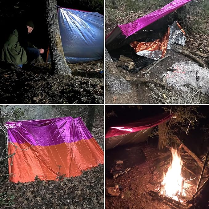 TITAN Survival Premium Mylar Survival Blankets (5 Pack) Thermal Emergency Survival Blanket for Camping, Hunting, Hiking - 90% Heat Retention & Waterproof - Portable Space Blanket w/Size Options