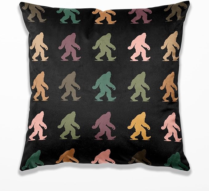 Colorful Sasquatch Pillow Covers 18x18, Big Foot Sasquatch Gifts, Gifts for Hiking Camping Lovers Decorative Pillow Covers for Home Bedroom Living Room