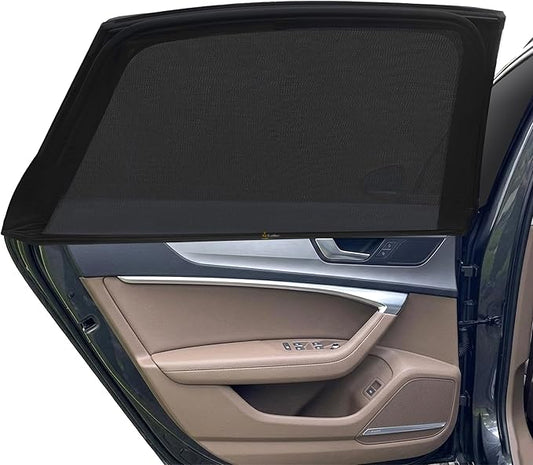 EcoNour Car Window Screens for Camping (Pack of 2) | 100% Protection from Bugs, UV and Mosquito Net | Breathable Mesh Baby Window Covers for Privacy Blackout (Medium 38"x20") | Car Window Accessories