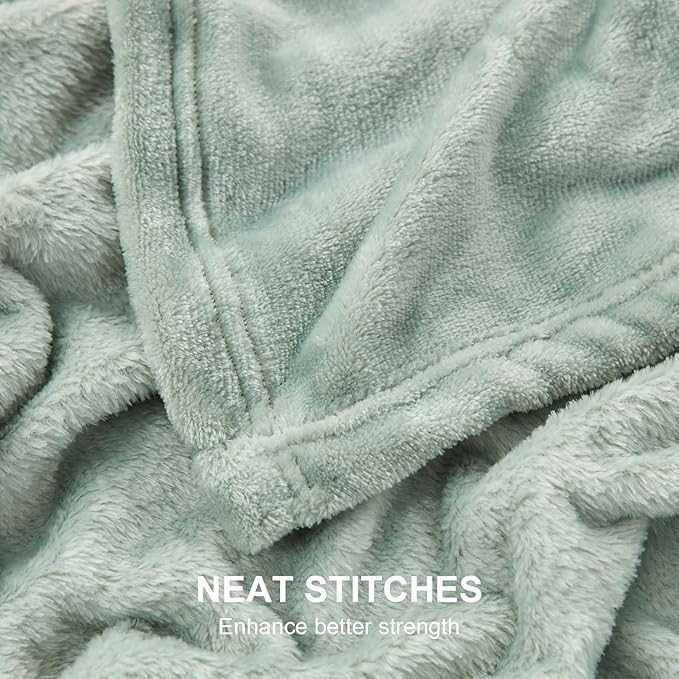 Hansleep Fleece Celadon Twin Blanket, Super Soft Flannel Fuzzy Plush Cozy Blanket for All Seasons, Celadon, Twin 60x80 Inches