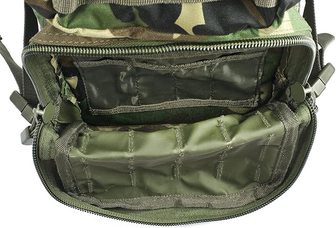 Mil-Tec Unisex Assault Pack - Rugged Durable Lightweight Ergonomic Versatile Tactical Outdoor Camping Hiking Backpack with Adjustable Padded Shoulder Straps & MOLLE Loops, Woodland Camo, 20L