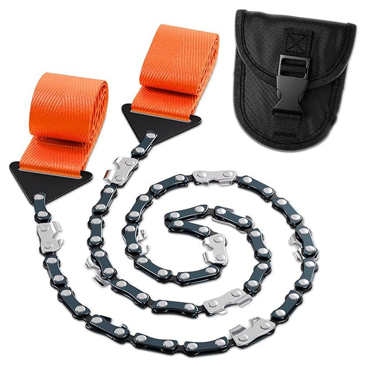 Rope Saw for Tree Limbs - Pocket Chainsaw for Survival with Bag | Stainless Steel 25" Folding Tree Saw with Bi-Directional Teeth, Essential for Camping Gear Survival Gear Compact Design for Easy Carry