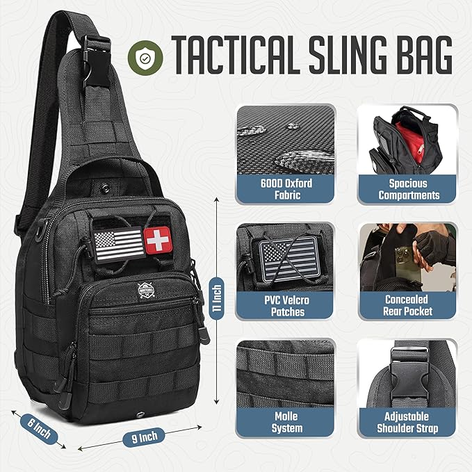 Monterra Survival Kit, 265 Pcs, Emergency Gear and Supplies, First Aid, Bug Out Go Bag, EDC, Molle System Backpack, Hiking, Camping, Outdoor Accessories, Hunting Gifts for Men.