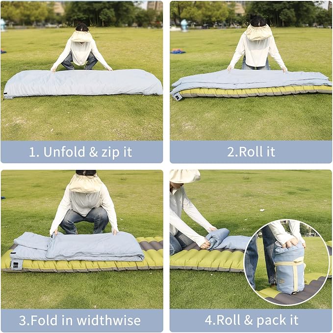 NewDoar Ultralight Backpacking Sleeping Bag - 50-70°F, 1.5lbs, Waterproof & Machine Washable, 2-Way Zipper for Teens,Couples,Women,Men Compact for Hiking/Camping (M/L Sizes)