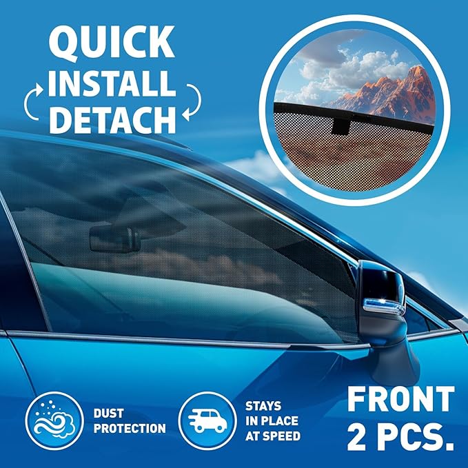 CLIM ART Magnetic Car Window Sunshade for Ford Transit 2014-2026, 2 Pc.Set, Side Glass Covers Screen, Block Sun Rays Curtains, Window Shield Sun Shade in Cars, Camping Accessories - MS0281