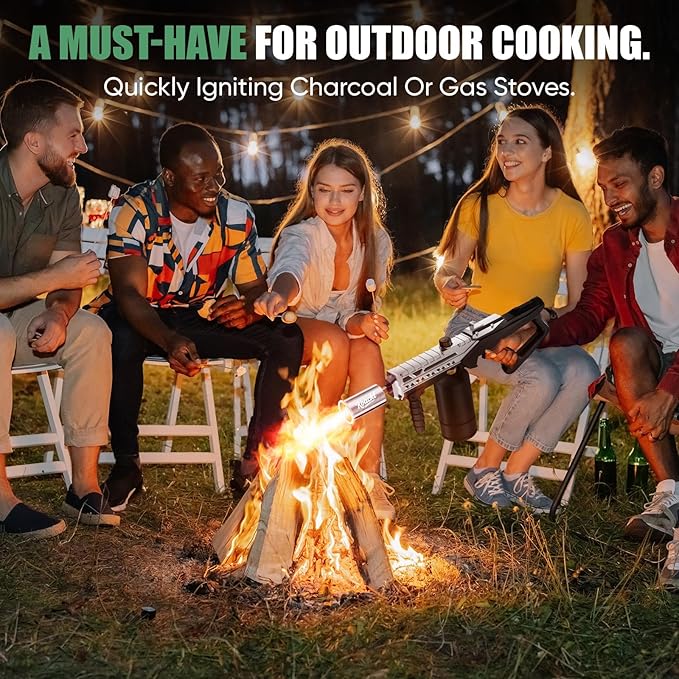 KOACKL Powerful Propane Torch Gun, Kitchen Torch with Adjustable Flame, Flamethrower Blow Torch Gun Gas Welding Kits for BBQ, Searing, Camping & Charcoal Torch Lighter(Tank Not Included)