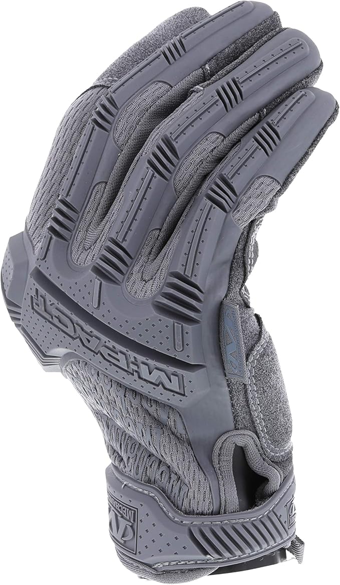 Mechanix Wear: M-Pact Tactical Gloves with Secure Fit, Touchscreen Capable Safety Gloves for Men, Work Gloves with Impact Protection and Vibration Absorption (Grey, Large)