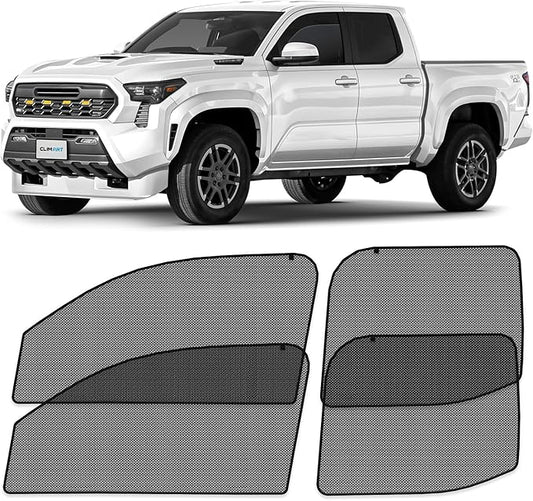 CLIM ART Magnetic Car Window Shades for Toyota Tacoma Double Cab 2024-2026 – Custom-Fit Sun Blocker Curtains, Side Window Covers, Essential Car Accessories for Privacy Protection - MS0276