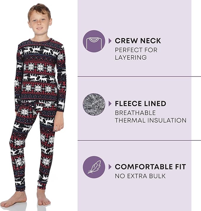 Rocky Thermal Underwear for Kids, Boys Thermals, Long Johns Underwear, Base Layer for Cold Weather/Skiing