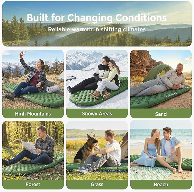 Elegear CumbreX™ Sleeping Pad for Camping with 9 R-Value, Ultralight Camping Sleeping Mat for All Seasons, Insulated Backpacking Sleeping pad, Ripstop Camping Mattress for Outdoor Hiking Tent