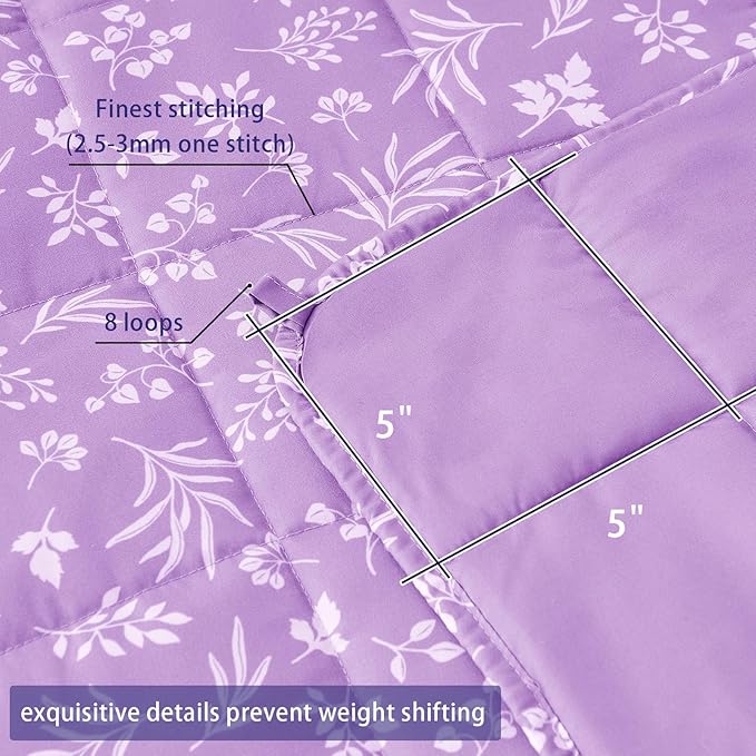 yescool Weighted Blanket for Adults (15 lbs, 48" x 72", Mauve) Cooling Heavy Blanket for Sleeping Perfect for 140-160 lbs, Twin Size Breathable Blanket with Premium Glass Bead, Machine Washable
