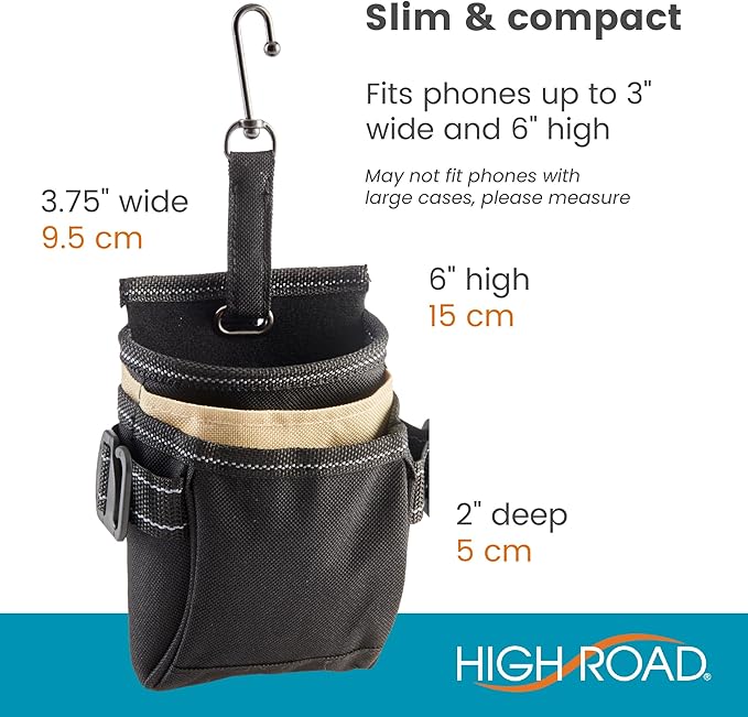 High Road DriverPockets Car Phone Holder Air Vent Pouch and Front Seat Organizer with 3 Pockets, Hanging Hooks and Charging Port