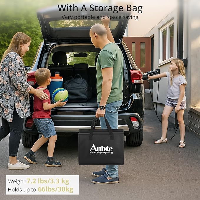 Anbte Folding Camping Table with Storage Net, 3ft Camping Table Aluminum Folding Table with 3 Adjustable Height Max 27.5 Inch Picnic Table Portable Table for Outdoor Backyard BBQ, Pure Black