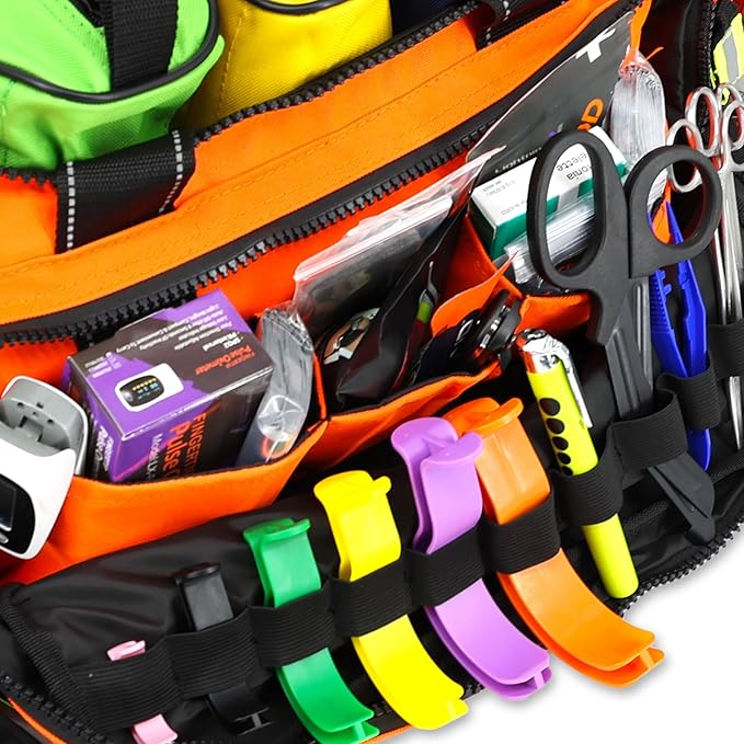 Lightning X Premium Stocked Modular EMS/EMT Trauma First Aid Responder Medical Bag + Kit