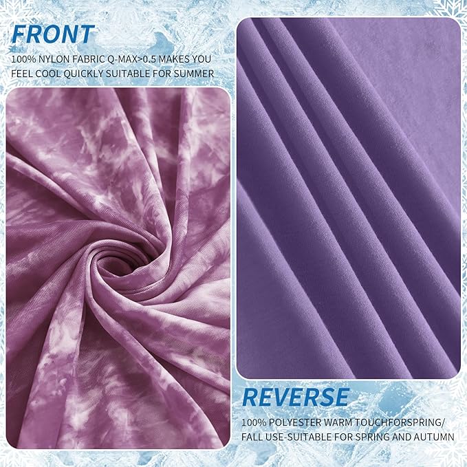 Guohaoi Cooling Blanket for HotSleepers - Arc-Chill Q-Max >0.5 Cool Fiber, 100% Oeko-Tex Certified, Summer Lightweight Throw Blanket, Absorbs Heat to Keep Body Cool for Night Sweats(50x70 Purple)
