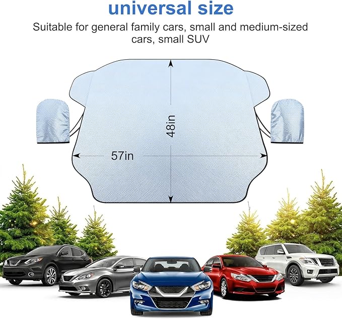 Gintenco Exterior Windshield Sun Shade for Car, Magnetic Front Window Cover, Heat and UV Protection