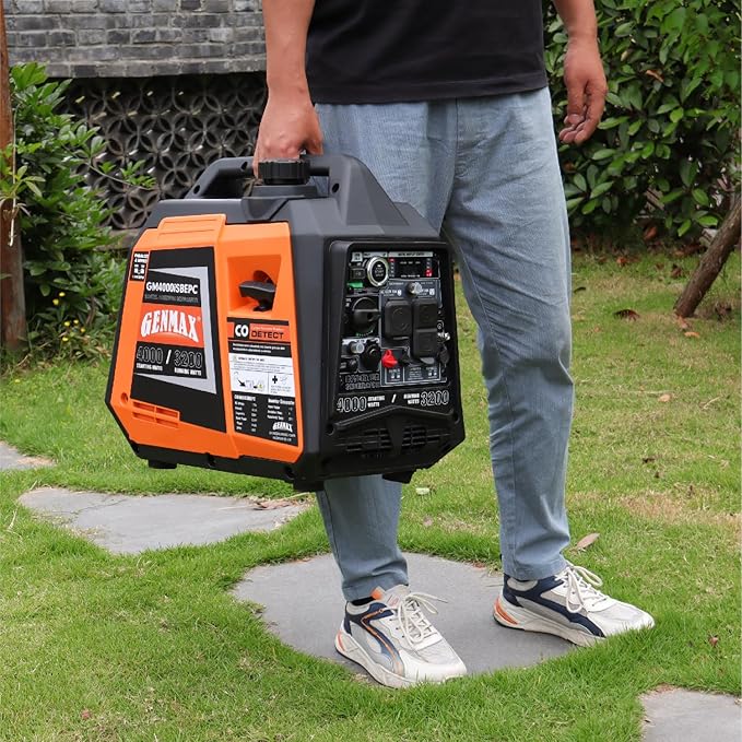 GENMAX Generator，EPA Compliant, Eco-Mode Feature, Ultra Lightweight for Backup Home Use & Camping