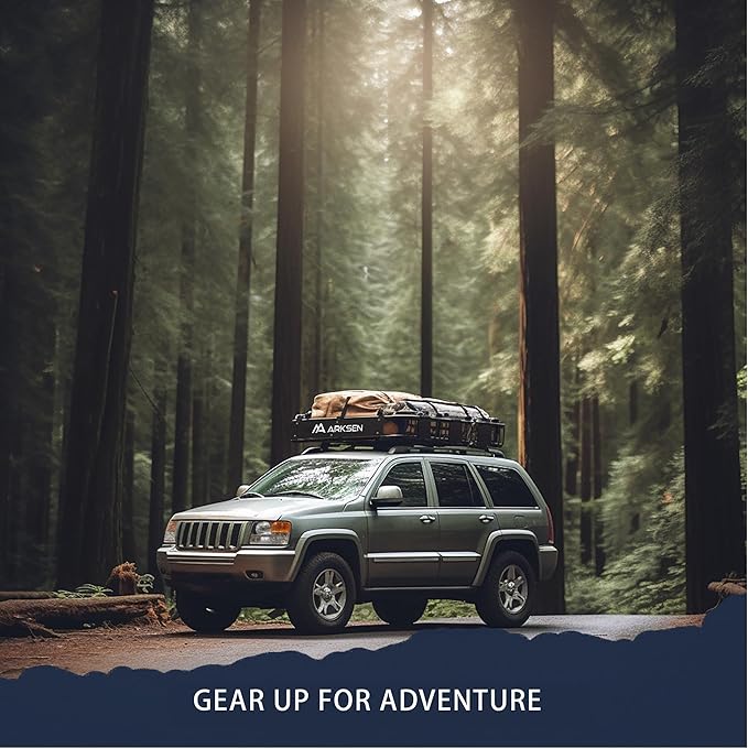 ARKSEN 43" x 39" x 6" Roof Rack Basket with Extension, 150 lb Heavy-Duty Steel Cargo Carrier, Fits Crossbars up to 1.38" Thick, for SUV & Pickup Truck