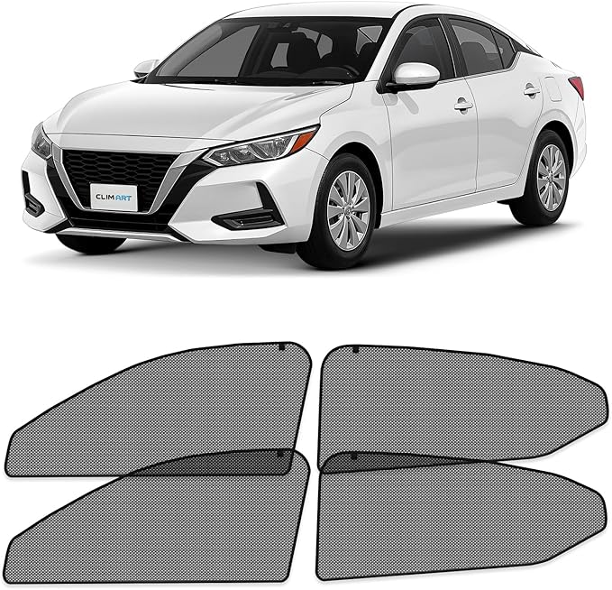 CLIM ART Magnetic Car Window Shades for Nissan Sentra 2020-2025 – Custom-Fit Sun Blocker Curtains, Side Window Covers, Essential Car Accessories for Camping, Baby, and Privacy Protection - MS0169