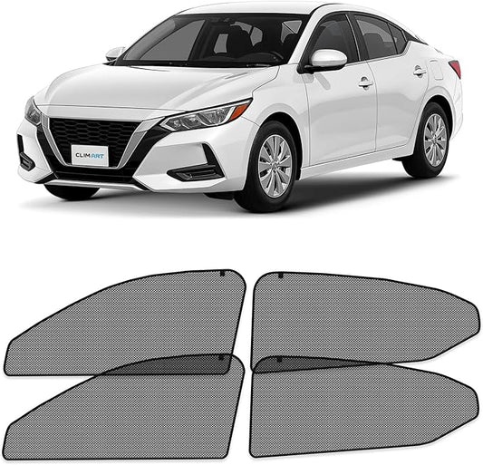 CLIM ART Magnetic Car Window Shades for Nissan Sentra 2020-2025 – Custom-Fit Sun Blocker Curtains, Side Window Covers, Essential Car Accessories for Camping, Baby, and Privacy Protection - MS0169