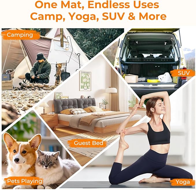 BDEUS Memory Foam Camping Mattress Pad 3inch Cot Size Waterproof Roll Up Bed Sleeping Mat for Adults Portable Roll Up Mattress for Travel Guest Floor Bed Cot Mattress Pad for Car, Tent