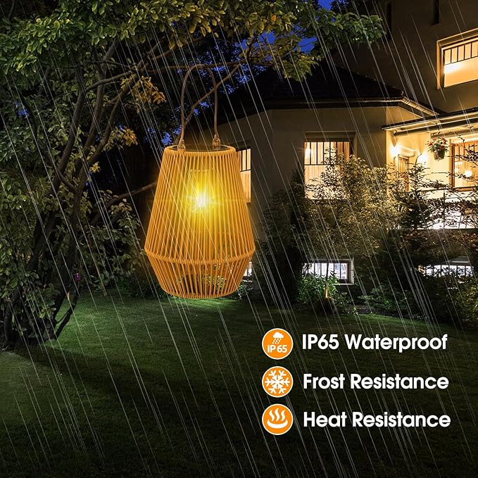 Solar Lanterns, KagoLing Solar Lanterns Outdoor Waterproof Gifts for Women Hanging Lights Outdoor Waterproof Lamp Lights Decoration for Outside Garden,Yard,Patio,Porch,Trees,Lawn,Pathway Decor, 4 Pack