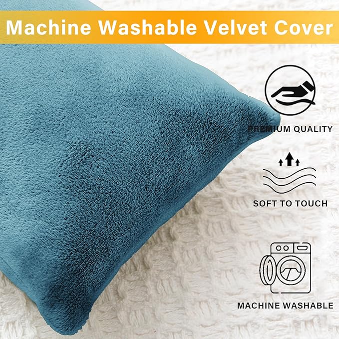 1 MIDDLE ONE 2 Pack Small Pillow, Memory Foam Mini Pillow 11 X 7 Inches for Travel, Sleeping, Nap and Neck, Knee, Lumbar Support, Tiny Cushion for Pet, Dogs (Lake Blue)