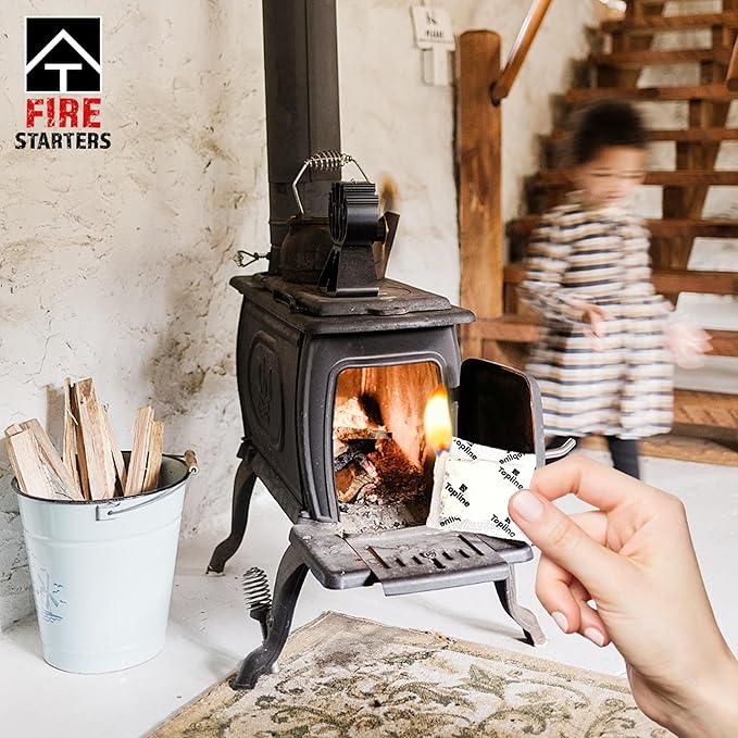 Instant Fire Starter Lighters Multipack - 500 Odourless Firelighter Sachets with Refillable Tube for Wood Burners, Logs, Charcoal BBQ, Open Fires - Waterproof