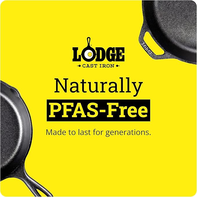 Lodge Seasoned Cast Iron Skillet - Quality Frying Pan for the Stove, Oven, Grill & Campfire - Includes Silicone Hot Handle Holder - Non-Toxic, Nonstick & Long-Lasting - 12 Inches
