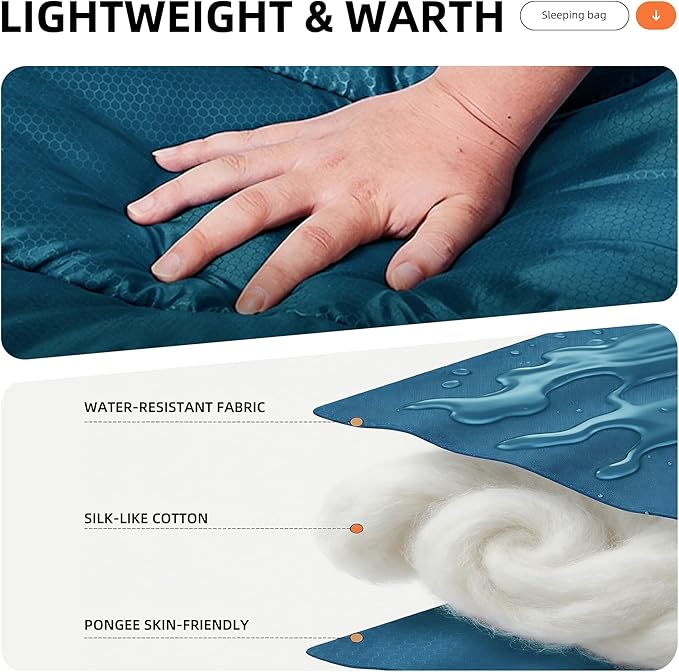 Sleeping Bags for Adults Cold Warm Weather,Backpacking Compact Lightweight Camping Sleeping Bag with Compression Sack for Kids,Camping Essentials Gear for Hiking,Travel,Climb,Outdoor, Indoor